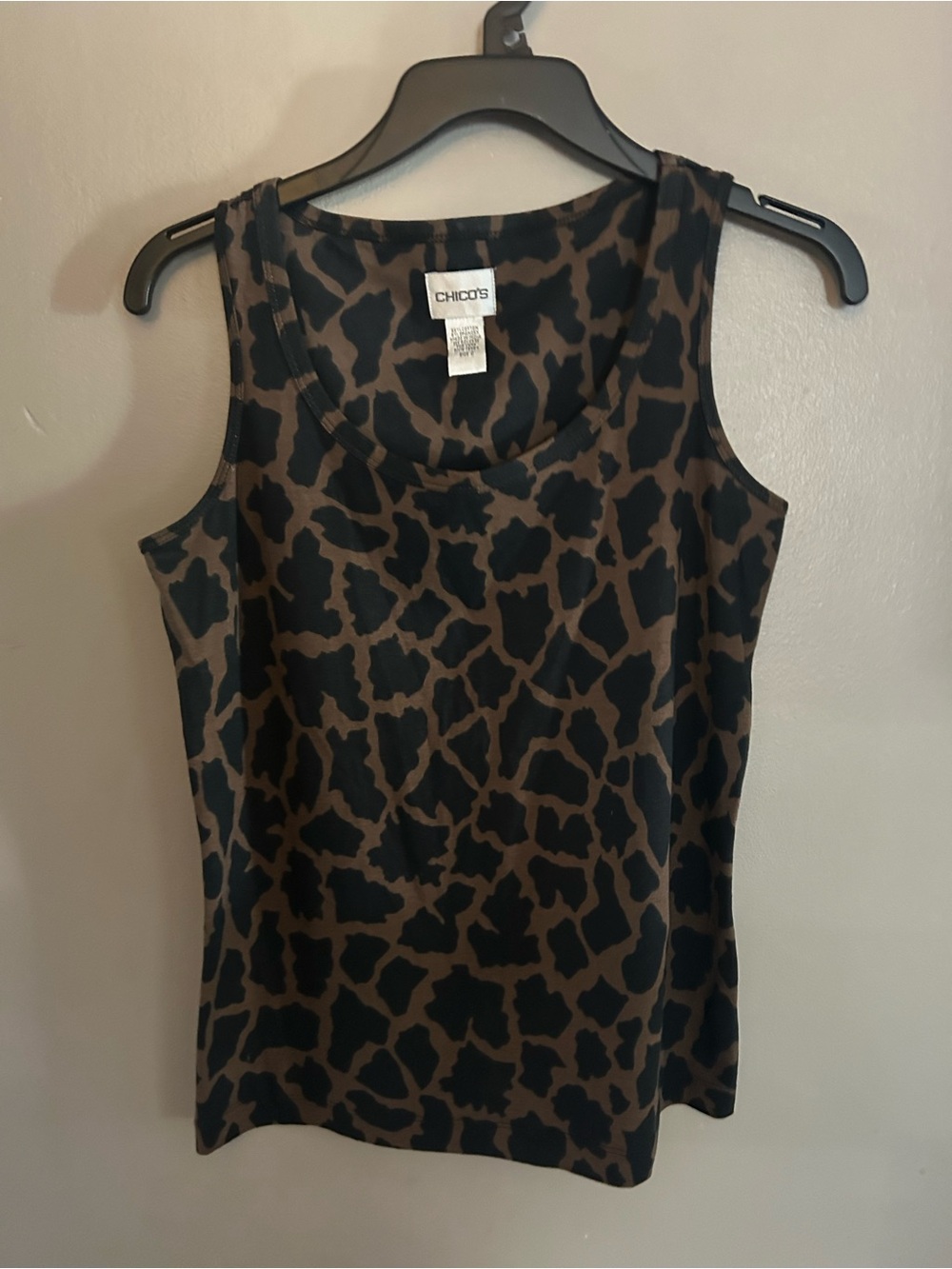 Chico’s Shirt - brown/black animal print stretch cotton tank